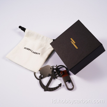 Keychain serat karbon matte twill untuk hadiah